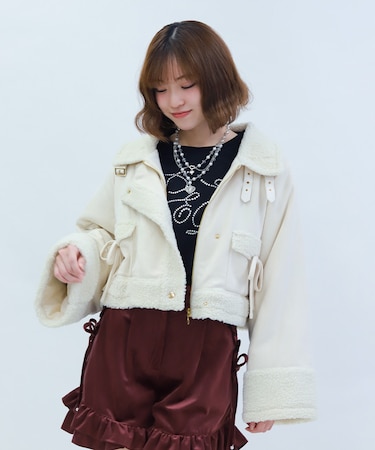 フェイクスエード×ボアコート