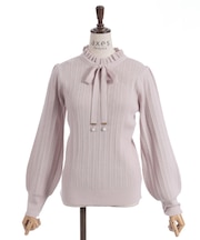 機能付チャームリボンニット