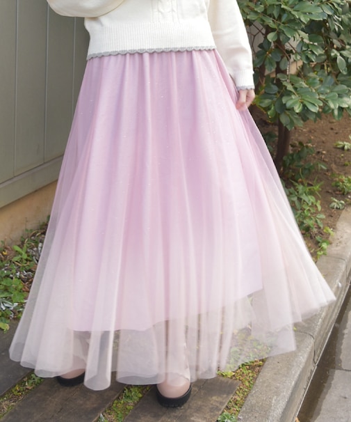 チュールラメスカート