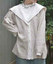 配色ニットカーデ