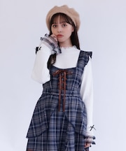 リボン×チュールレースニット