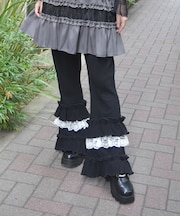 フリル×レースワッフルパンツ