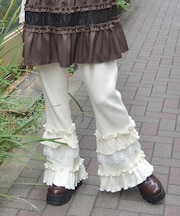 フリル×レースワッフルパンツ
