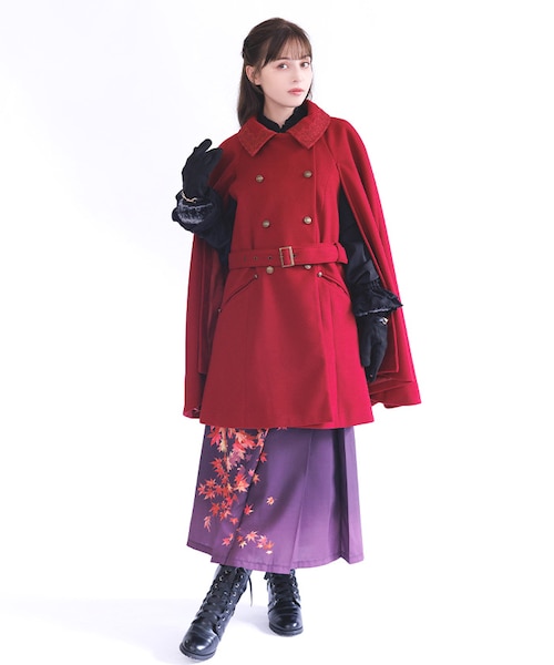 axes femme ダブルボタンケープコート ダブルボタンケープコート｜アクシーズファムの通販｜&mall