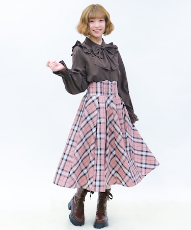 フリルサス付ハイウエストスカート