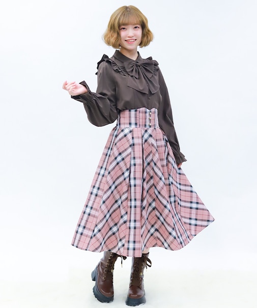 フリルサス付ハイウエストスカート