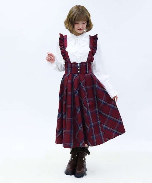 フリルサス付ハイウエストスカート