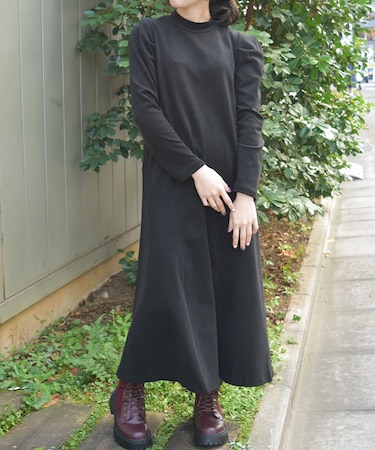 起毛カットタックスリーブワンピース