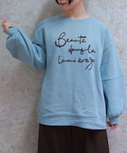 ジップ裏起毛ロゴトレーナー