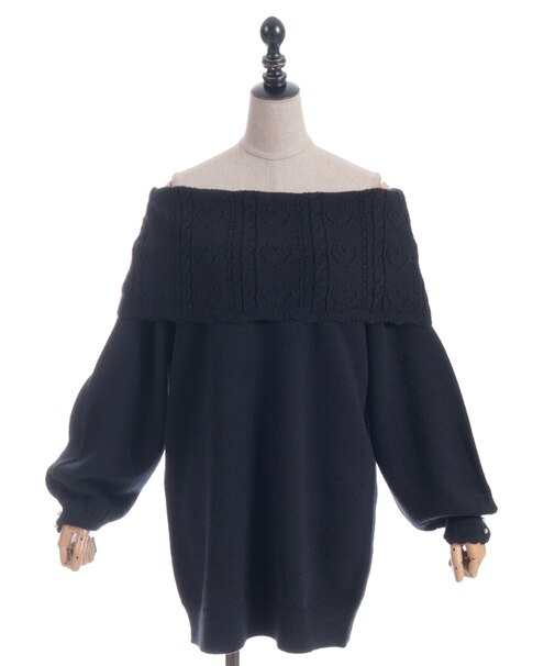 ハート×ケーブル柄チュニワンピース