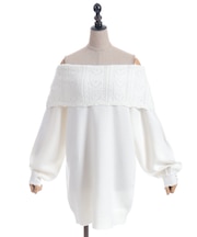 ハート×ケーブル柄チュニワンピース