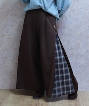 チェック切替ワイドパンツ