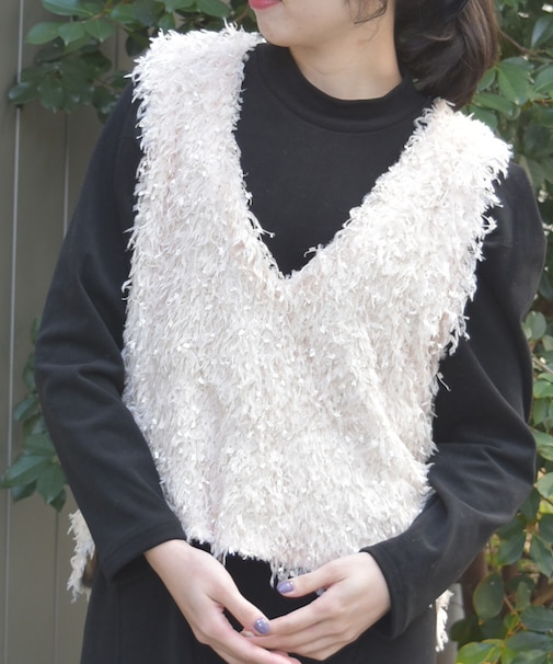 フリンジジャカードベスト