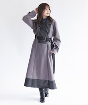 チェーン付異素材切替コート