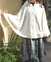 パール裏ボアニットポンチョ