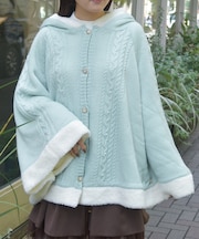 パール裏ボアニットポンチョ