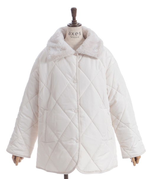 襟ファーキルトジャケット