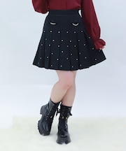 ストーン付きプリーツスカパン