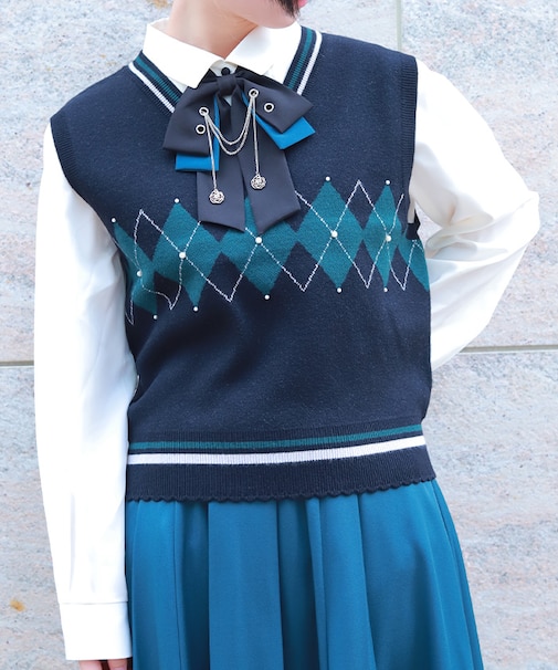 パール付アーガイルベスト