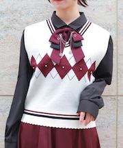 パール付アーガイルベスト