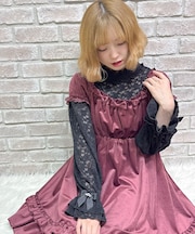 プチローズ装飾起毛レースプルオーバー