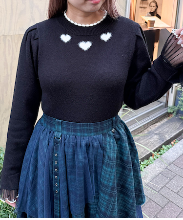 ハートジャカードニットプルオーバー