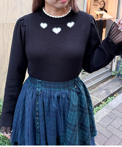 ハートジャカードニットプルオーバー