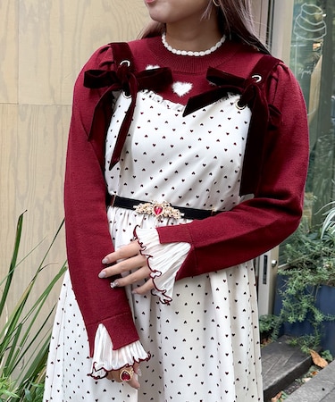 ハートジャカードニットプルオーバー