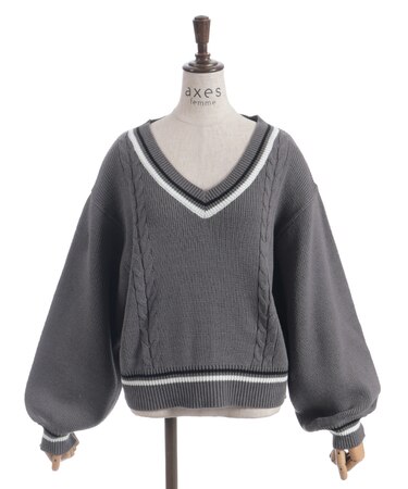 ケーブルチルデンニットプルオーバー