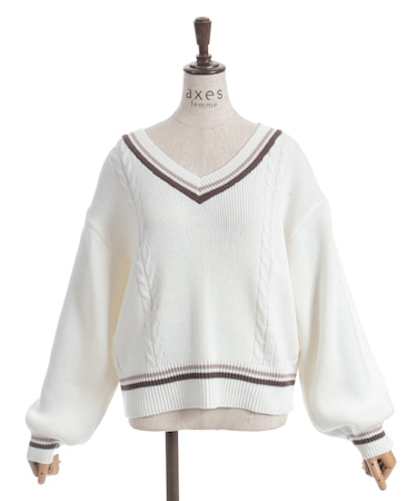 ケーブルチルデンニットプルオーバー