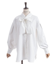 ボリューム袖リボンシャツ