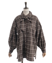 ボリューム袖リボンシャツ