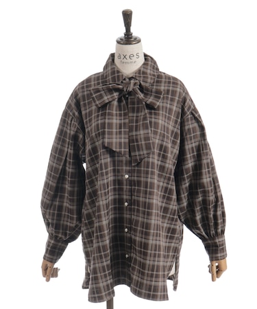 ボリューム袖リボンシャツ