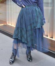 異素材イレヘムボリュームスカート