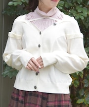 オフショル風ニットカーディガン