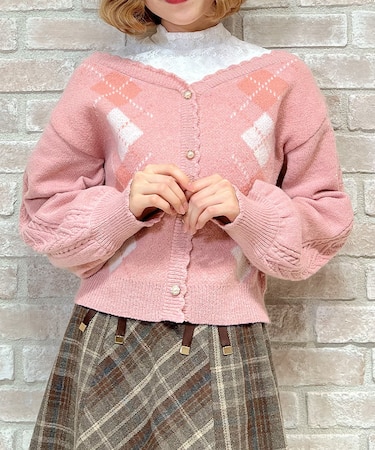 レイヤード風アーガイルニット