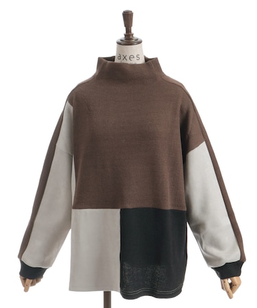 異素材切替プルオーバー