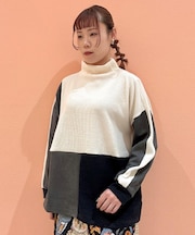 異素材切替プルオーバー