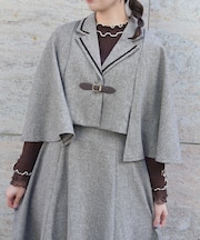 ヘリンボンケープジャケット