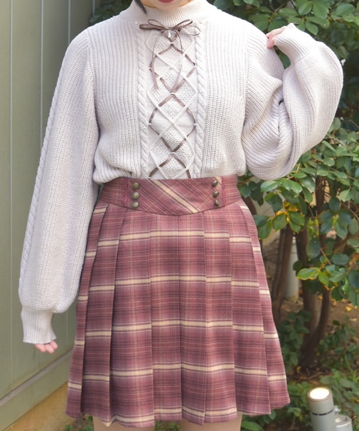 リボン×ケーブルニットＰＯ