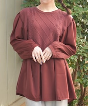 布帛切替ニットチュニ