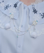 雪薔薇モチーフ襟クリップ