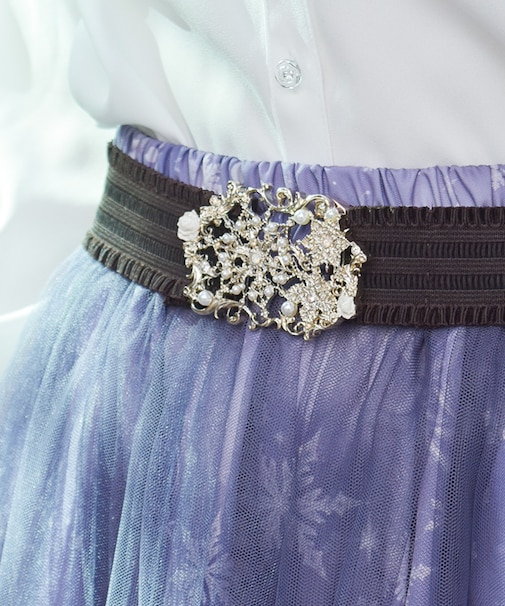 雪薔薇モチーフゴムベルト