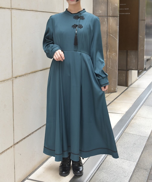 タッセル付チャイナワンピース