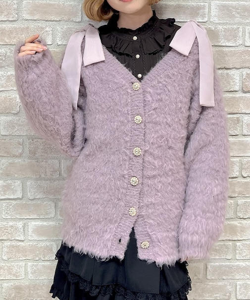 ウェーブファーニットカーディガン