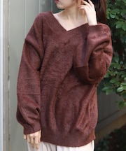 フェザーロングニット