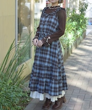 コットンレースチェックジャンスカ
