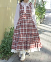コットンレースチェックジャンスカ