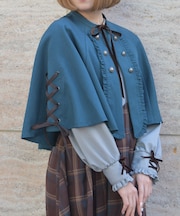 Ｗ釦レースアップケープ