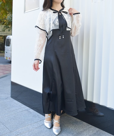 レースケープキャミドレス